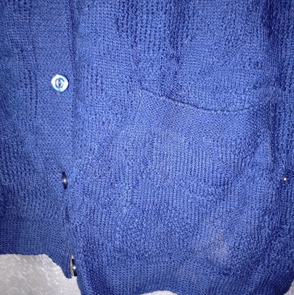 Navy Blue Cardigan Sweater - Picture 2 of 5
